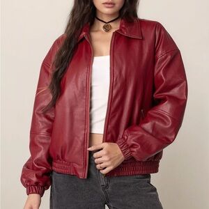 Red Wine Leather Jacket
